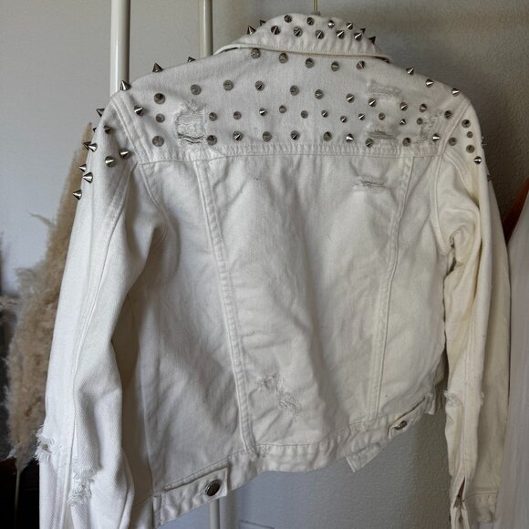Kell Parker studded jacket (white denim jean jacket) - Picture 2 of 2